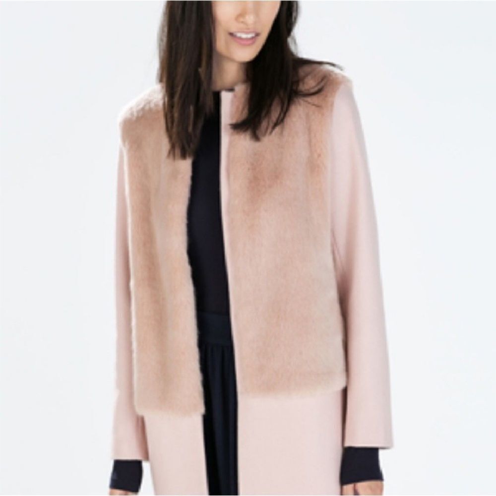 Host Pick 💝Zara fur and wool coat - Picture 2 of 6